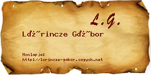 Lőrincze Gábor névjegykártya